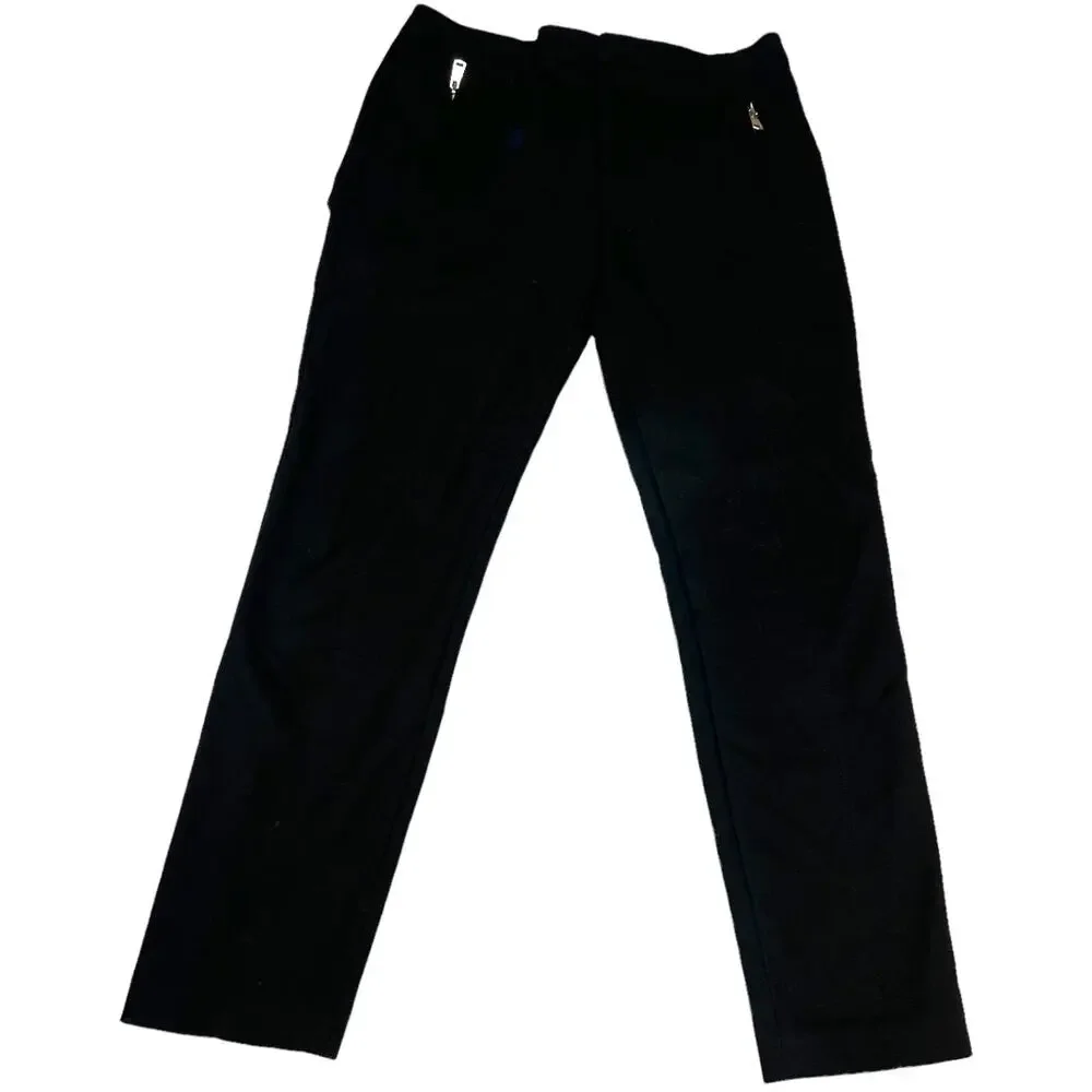 Zara‎ Basic Pants Slim Leg Black Faux Pockets Zip Detail Women's Medium